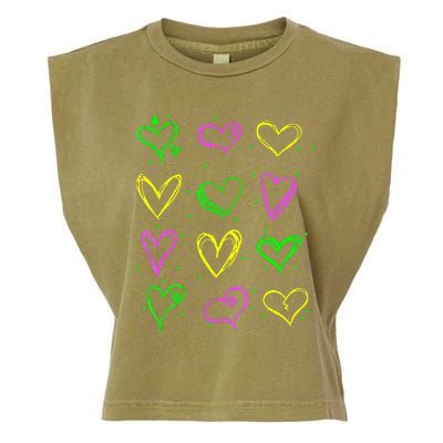 Hearts Cute Carnival Parade Mardi Gras Party Garment-Dyed Women's Muscle Tee