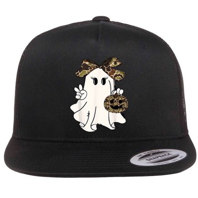 Halloween Camouflage Camo Ghost Hello Hunting Season Flatbill Hat