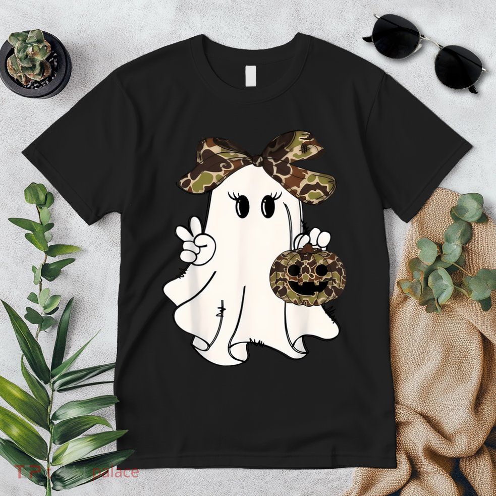 Halloween Camouflage Camo Ghost Hello Hunting Season Premium T-Shirt