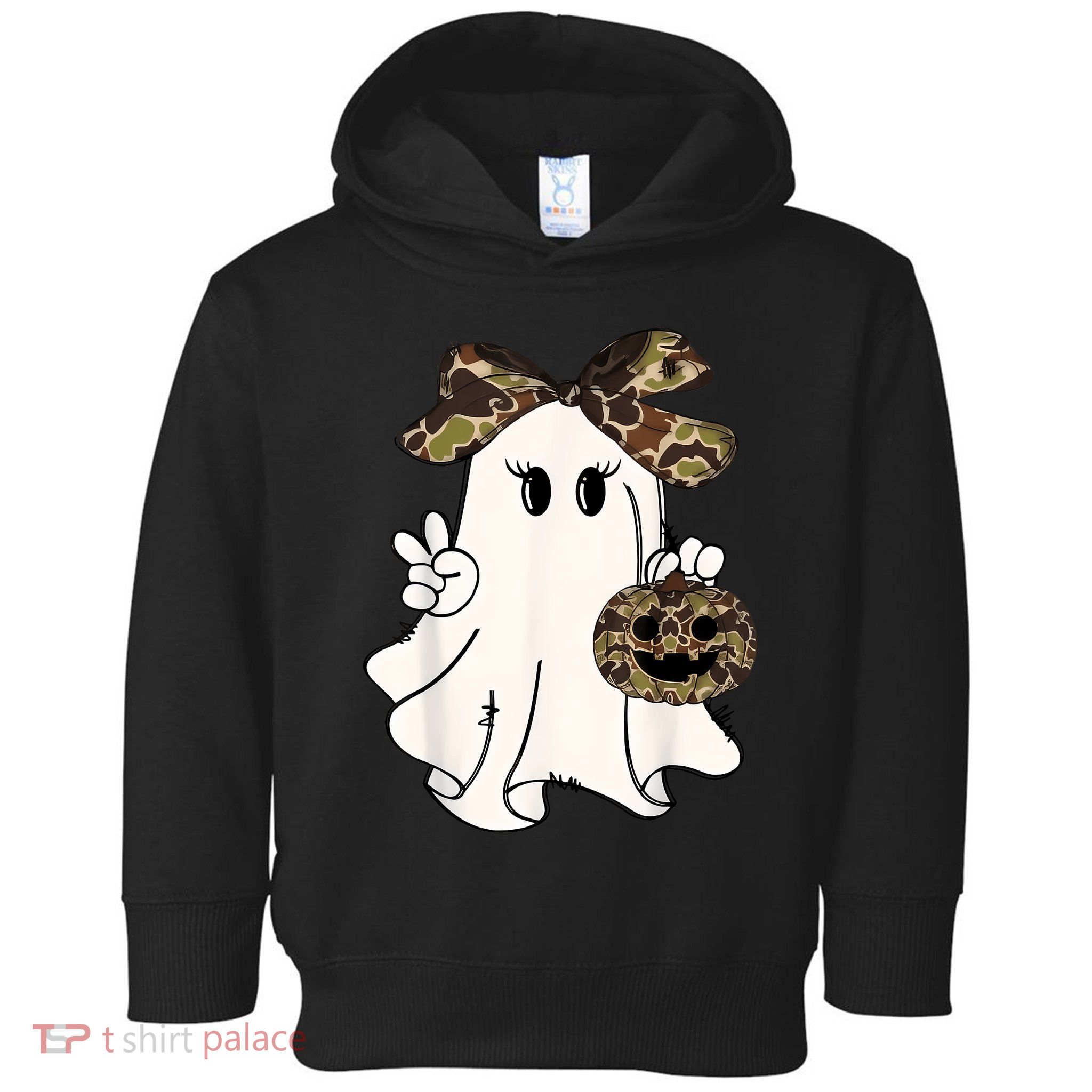 Halloween Camouflage Camo Ghost Hello Hunting Season Toddler Hoodie