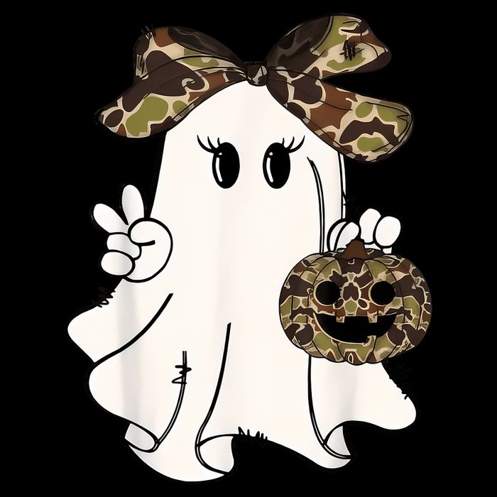 Halloween Camouflage Camo Ghost Hello Hunting Season Short Acrylic Beanie