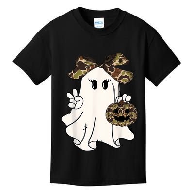 Halloween Camouflage Camo Ghost Hello Hunting Season Kids T-Shirt
