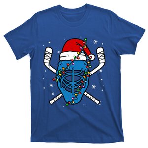 Hockey Christmas Cute Santa Hat Hockey Player Xmas Gift T-Shirt