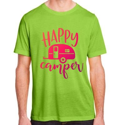 Happy Camper Camping Trailer Funny Camp Design Him And Her Cute Gift Adult ChromaSoft Performance T-Shirt