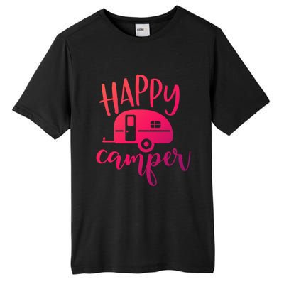 Happy Camper Camping Trailer Funny Camp Design Him And Her Cute Gift Tall Fusion ChromaSoft Performance T-Shirt