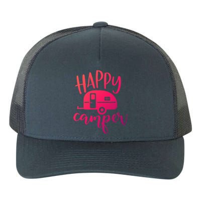 Happy Camper Camping Trailer Funny Camp Design Him And Her Cute Gift Yupoong Adult 5-Panel Trucker Hat