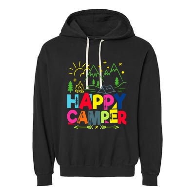 Happy Camper Camping Funny Gift Garment-Dyed Fleece Hoodie