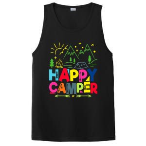 Happy Camper Camping Funny Gift PosiCharge Competitor Tank