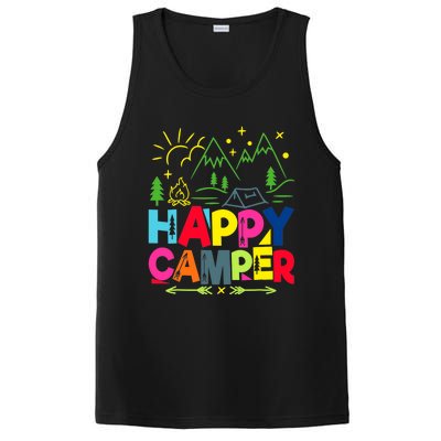 Happy Camper Camping Funny Gift PosiCharge Competitor Tank