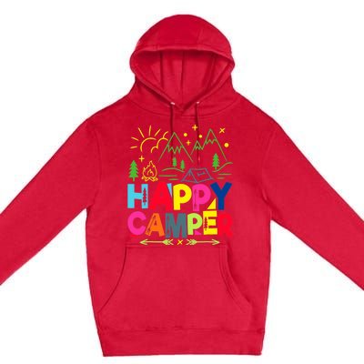 Happy Camper Camping Funny Gift Premium Pullover Hoodie