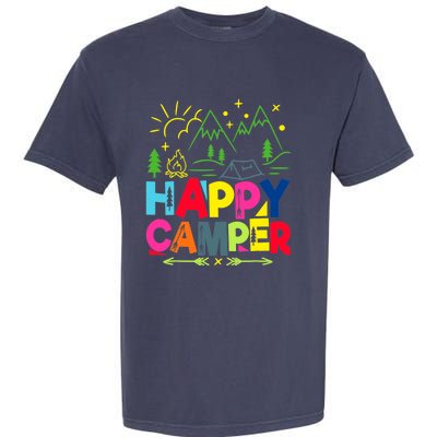 Happy Camper Camping Funny Gift Garment-Dyed Heavyweight T-Shirt