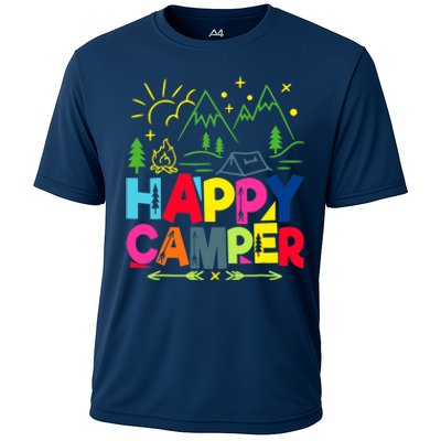 Happy Camper Camping Funny Gift Cooling Performance Crew T-Shirt