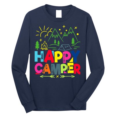 Happy Camper Camping Funny Gift Long Sleeve Shirt