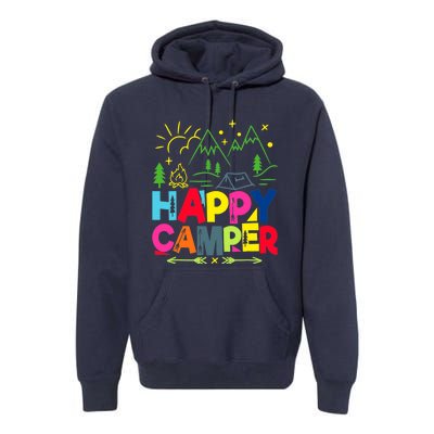 Happy Camper Camping Funny Gift Premium Hoodie