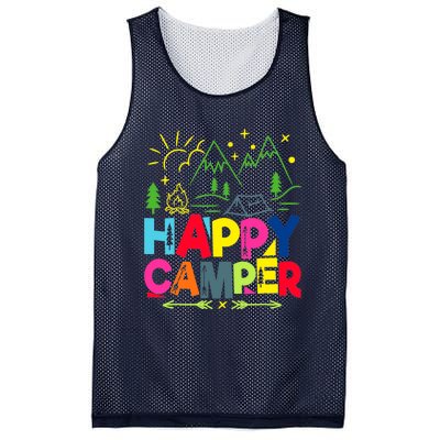 Happy Camper Camping Funny Gift Mesh Reversible Basketball Jersey Tank