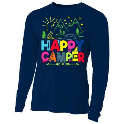 Happy Camper Camping Funny Gift Cooling Performance Long Sleeve Crew