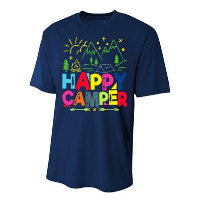 Happy Camper Camping Funny Gift Performance Sprint T-Shirt