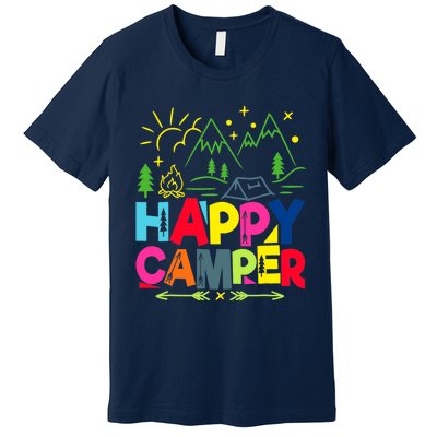 Happy Camper Camping Funny Gift Premium T-Shirt