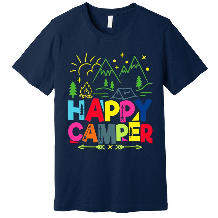 Happy Camper Camping Funny Gift Premium T-Shirt