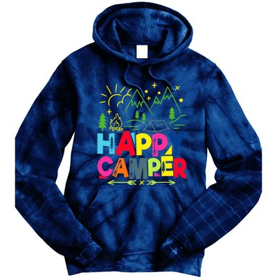 Happy Camper Camping Funny Gift Tie Dye Hoodie