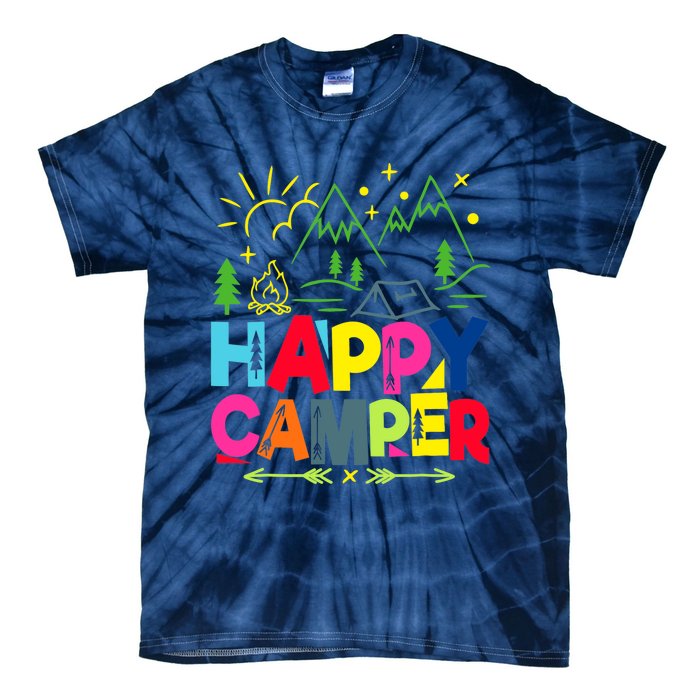 Happy Camper Camping Funny Gift Tie-Dye T-Shirt