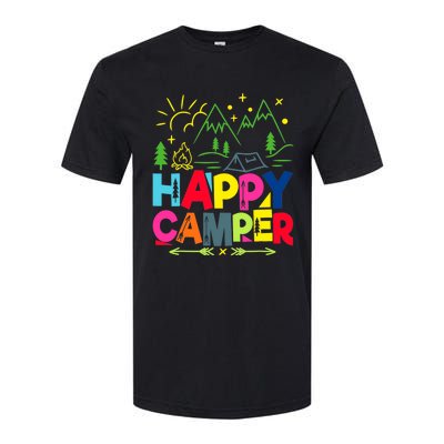 Happy Camper Camping Funny Gift Softstyle CVC T-Shirt