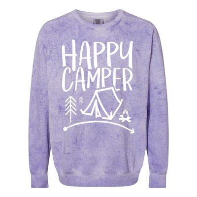 Happy Camper Camping Vacation For, Wo, And Colorblast Crewneck Sweatshirt