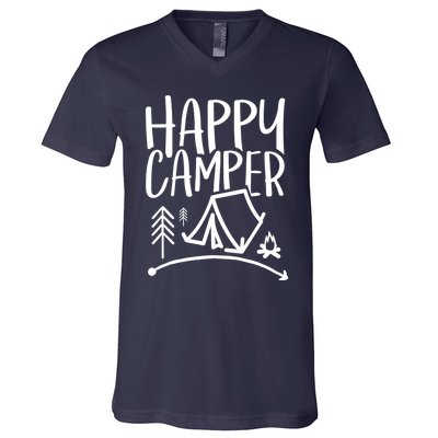 Happy Camper Camping Vacation For, Wo, And V-Neck T-Shirt