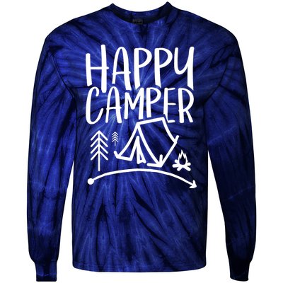 Happy Camper Camping Vacation For, Wo, And Tie-Dye Long Sleeve Shirt