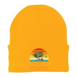 Happy Camper Camp Camper Camping Campfire Graphic Gift Knit Cap Winter Beanie