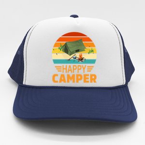 Happy Camper Camp Camper Camping Campfire Graphic Gift Trucker Hat