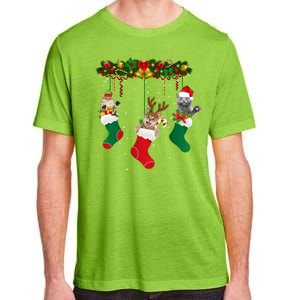 Hanging Cats Christmas Stockings Adult ChromaSoft Performance T-Shirt