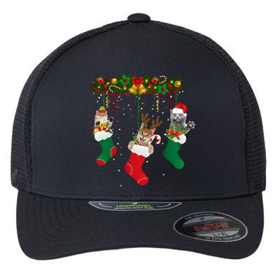 Hanging Cats Christmas Stockings Flexfit Unipanel Trucker Cap