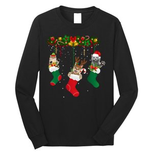 Hanging Cats Christmas Stockings Long Sleeve Shirt