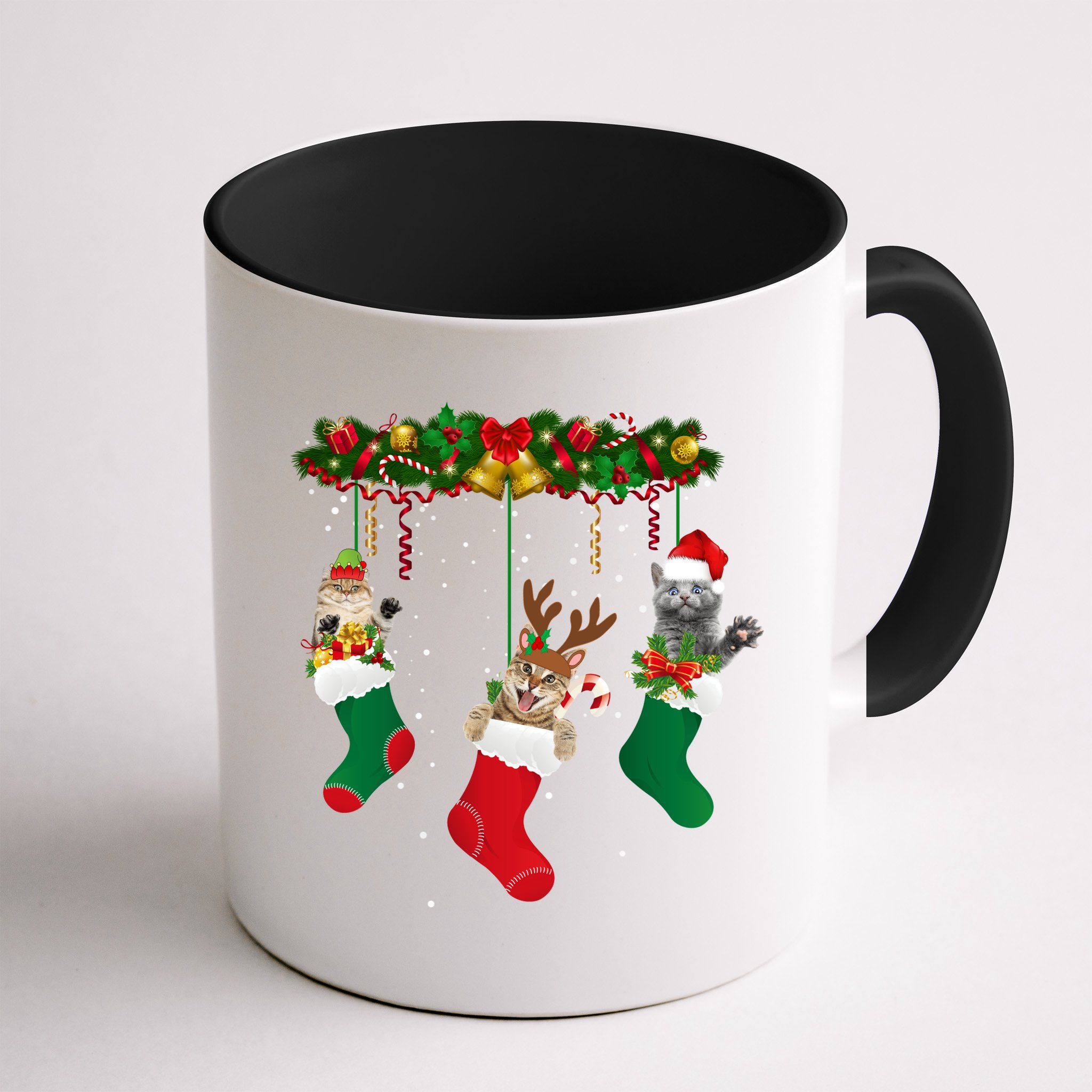 Hanging Cats Christmas Stockings Mug