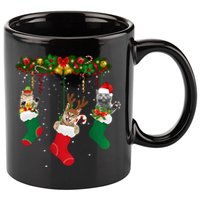 Hanging Cats Christmas Stockings 11oz C Handle Ceramic Mug