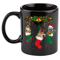 Hanging Cats Christmas Stockings 11oz C Handle Ceramic Mug