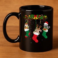 Hanging Cats Christmas Stockings 11oz C Handle Ceramic Mug