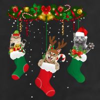 Hanging Cats Christmas Stockings 11oz C Handle Ceramic Mug