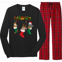 Hanging Cats Christmas Stockings Long Sleeve Pajama Set