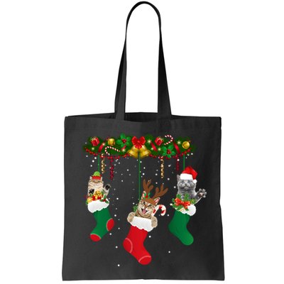 Hanging Cats Christmas Stockings Bag