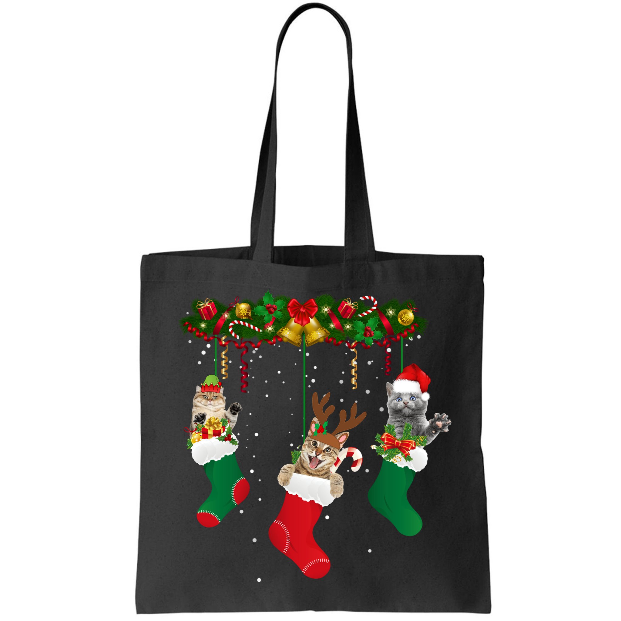 Hanging Cats Christmas Stockings Bag