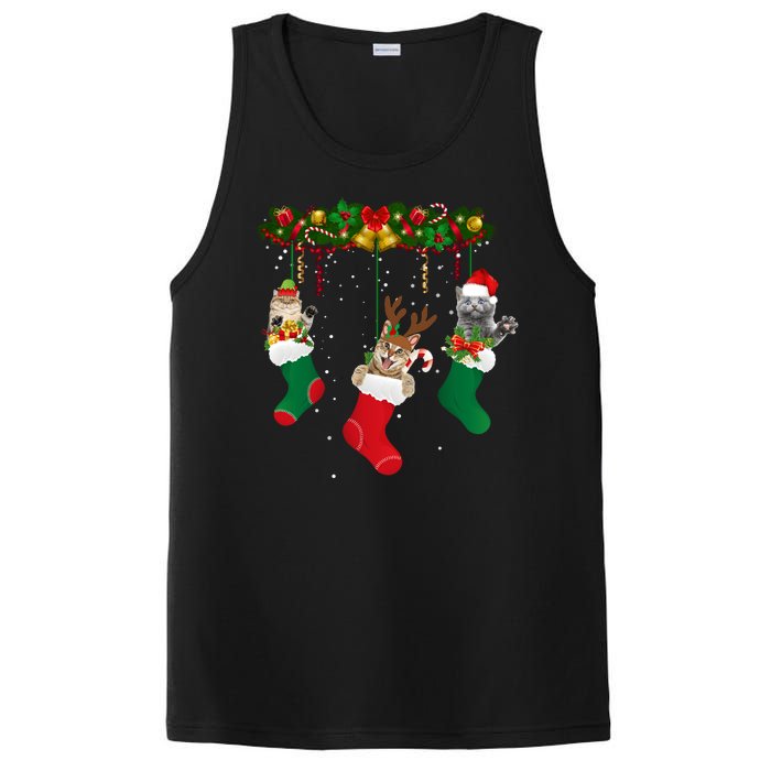 Hanging Cats Christmas Stockings PosiCharge Competitor Tank