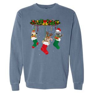 Hanging Cats Christmas Stockings Garment-Dyed Sweatshirt