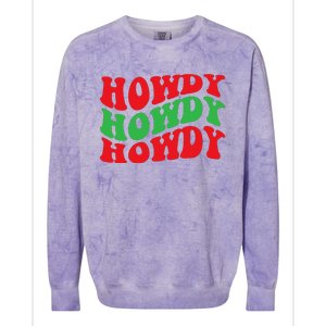 Howdy Christmas Cowgirl Southern Western Girl Country Rodeo Colorblast Crewneck Sweatshirt