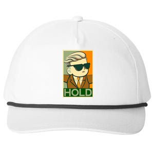 Hold Crypto Currency Cartoon Snapback Five-Panel Rope Hat