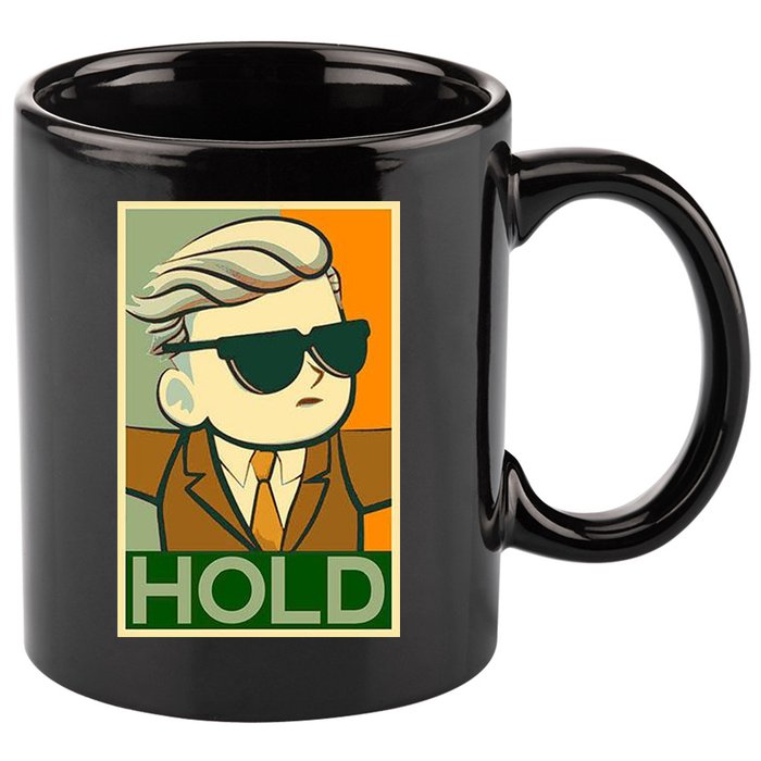 Hold Crypto Currency Cartoon 11oz C Handle Ceramic Mug