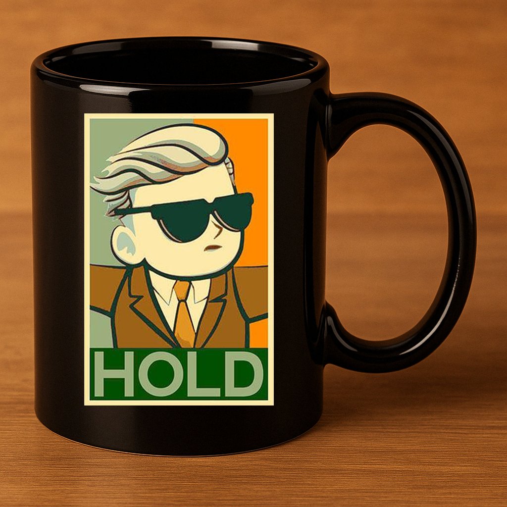 Hold Crypto Currency Cartoon 11oz C Handle Ceramic Mug
