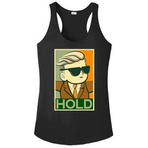 Hold Crypto Currency Cartoon Ladies PosiCharge Competitor Racerback Tank