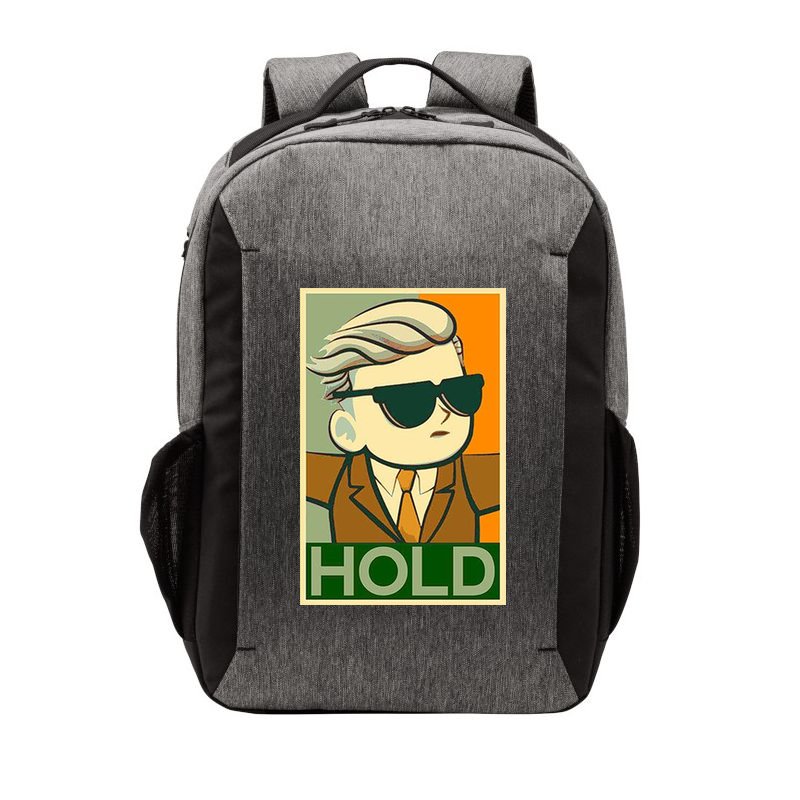 Hold Crypto Currency Cartoon Vector Backpack